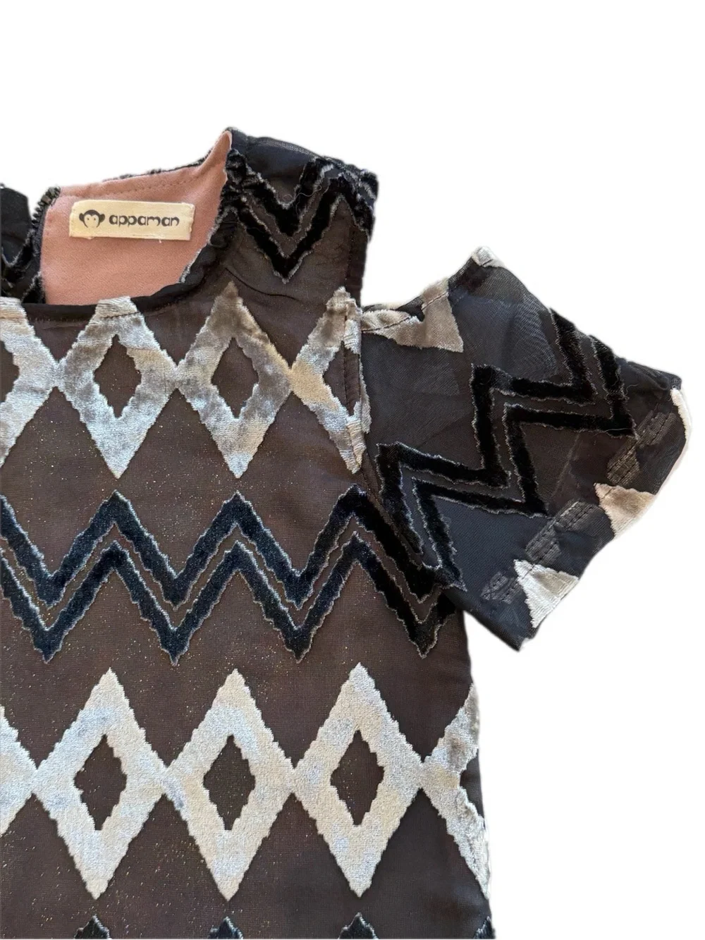 Appaman Burgundy Shimmer Dress & Black Silver Patterned Dress
